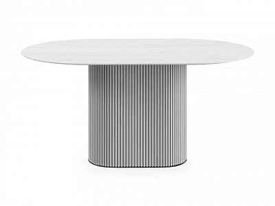 Стол обеденный овальный OgogoHome Mono Stripe 160х95 белый 948120