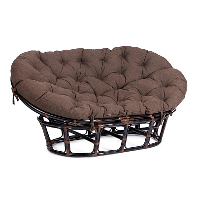 Диван MAMASAN / МАМАСАН 23/02 W с подушкой Antique brown (античный черно-коричневый) / Коричневый