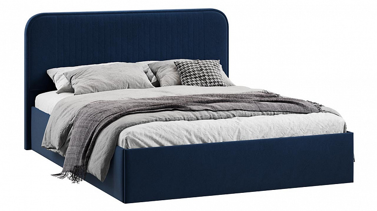 Кровать 140х200 c подъемным механизмом Тиффани микровелюр Wellmart Blue Трия
