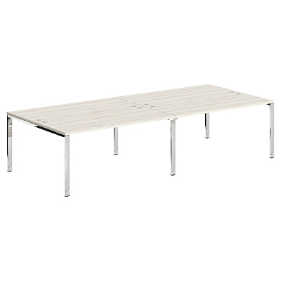 Стол 4-х местный Skyland XTEN Глосс (Xten Gloss) XGWST 3214.1 Сосна Эдмонт / Нержавеющая сталь