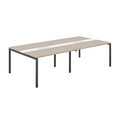 Стол переговорный комбинированный Norden Сигма 2800х1438х750 МК40х40 SG.285.OD.44.AN.WH Дуб темный / Антрацит