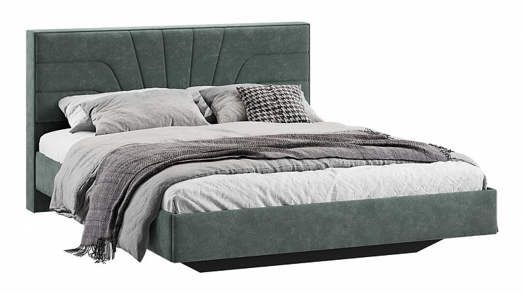 Кровать без подъемного механизма Пандора Трия Тип 1 Велюр Brut Forest 09 1600x2000