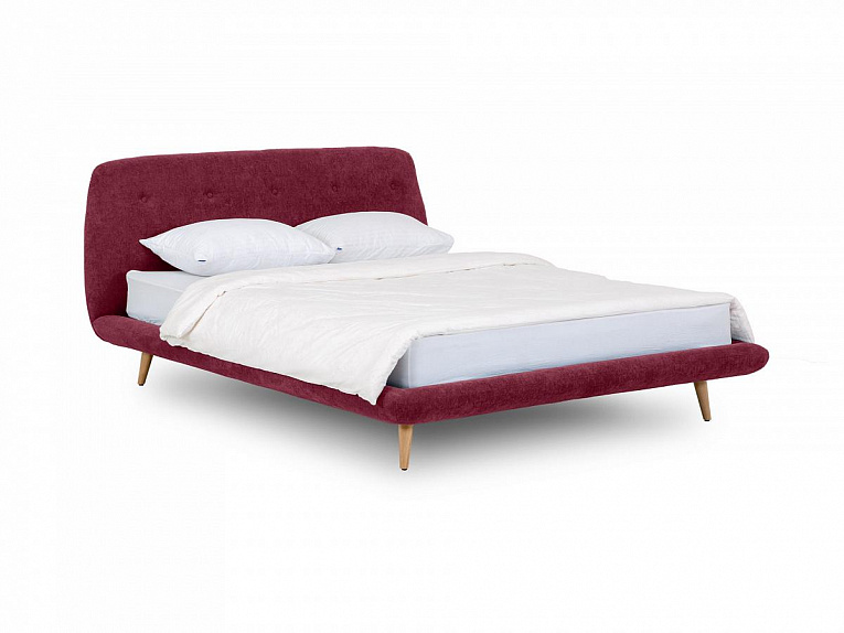 Кровать с мягким изголовьем OgogoHome Loa 160x200 бордовый 464185