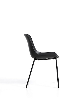 Черный стул La Forma Altea из пластика и стали с черной отделкой 481195